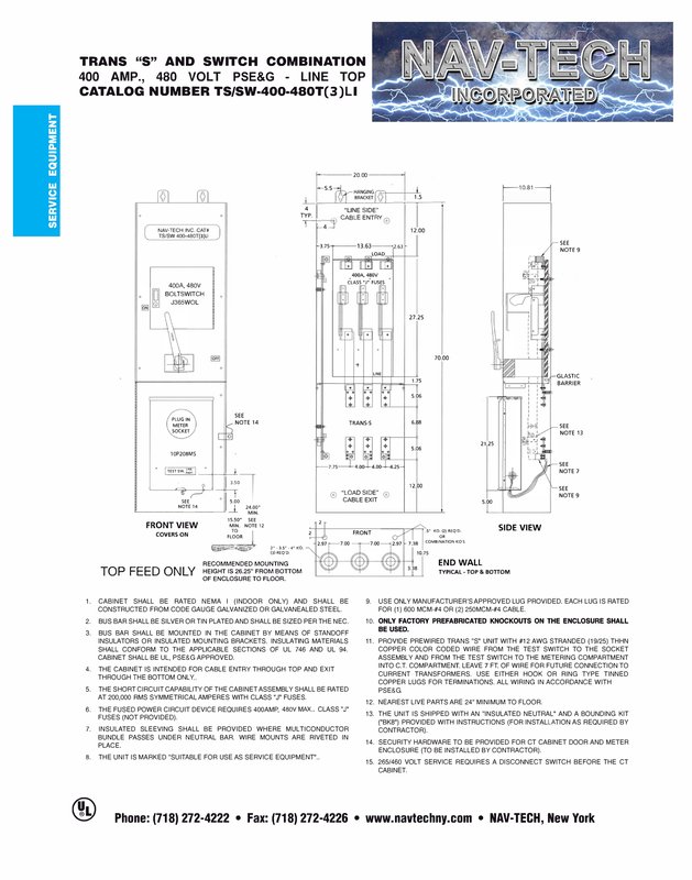 TSSW-400-480T(3)LI PSE&G drawing